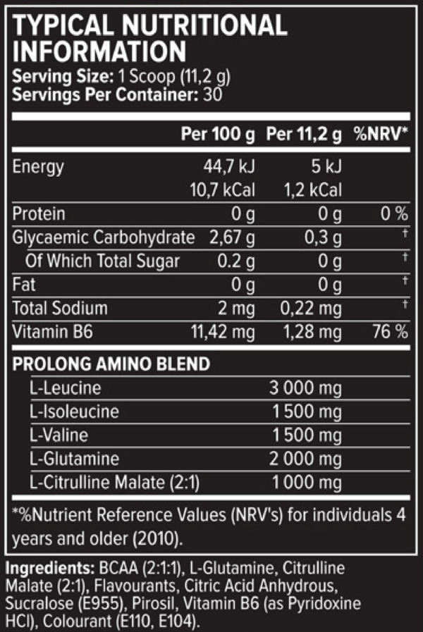 Prolong BCAA 336 Grams – Evolve Nutrition